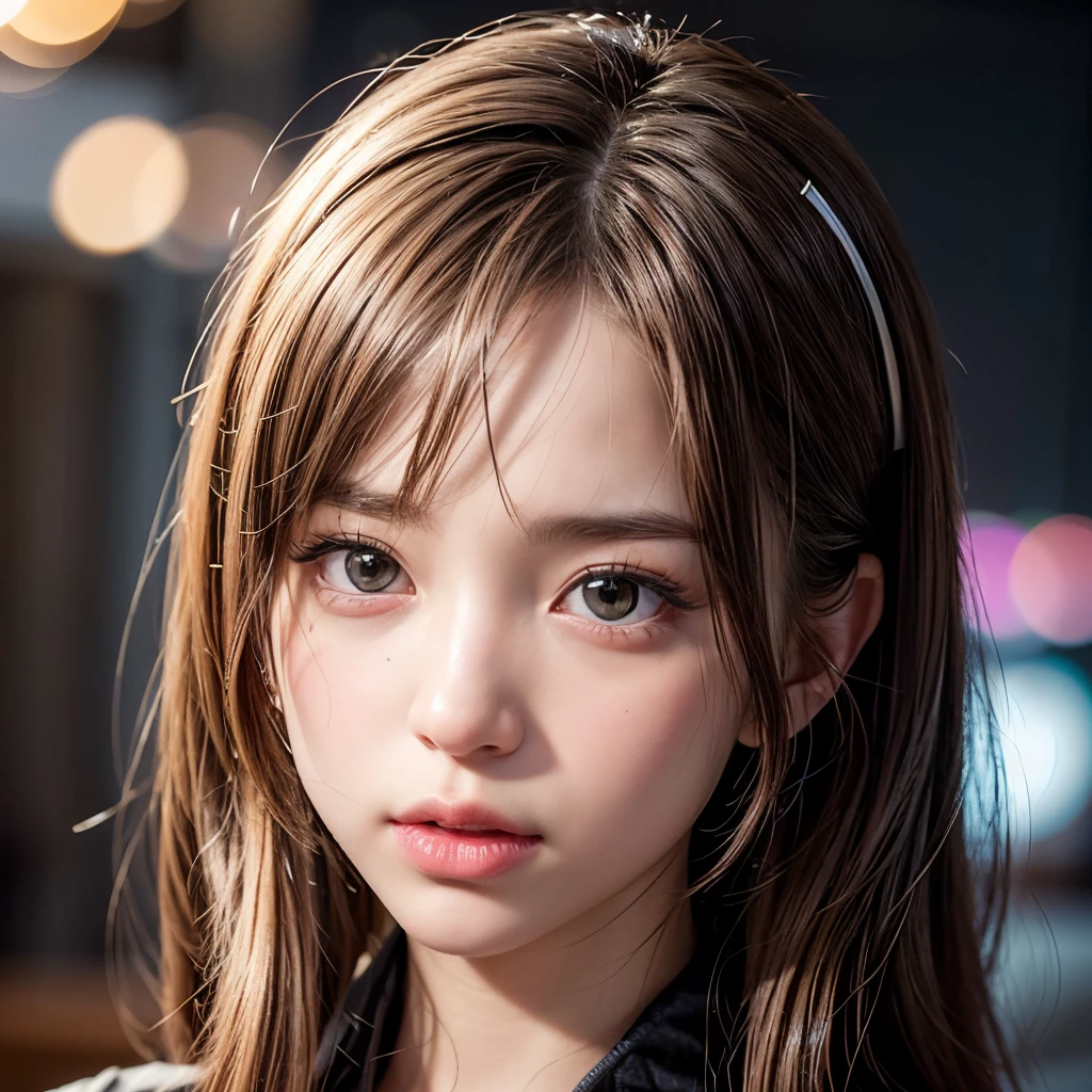 , 8k, High-level, absurd, masterpiece, best quality, primitive, very detailed CG, very detailed wallpaper, perfect lighting, Extremely detailed (((The personifying " ,Black Widow " as a Little Girl))), MysticSight, Tyndall effect, Tyndall scattering, Studio gray background with (many Dazzling RainbowColor particles BokeH:1.28), (RoundlyButts, ThighGap), (:0.4), ( with looking ahead), BREAK (NOGIZAKA face variations) Extremely Detailed very KAWAII face variations, perfect , Childish, captivating gaze, elaborate detailed Eyes with (sparkling highlights:1.28), long eyelashes、Glossy RED Lips with beautiful details, Coquettish tongue, Rosy cheeks, Radiant PearlSkin with clear transparency . { (Dynamic LifeLike expressions:1.4) | :d) }, (large eyes:-1) .