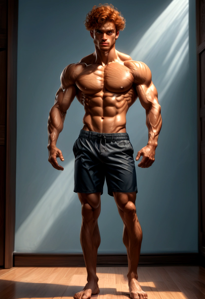 Prompt: Prompt: fullbody image,(( view from behind)) full body, oil painting A young man, white skin, ginger, bearded, hairy body, thin face, straight nose, thin lips, square chin, large light blue eyes, short red wavy hair, in roberto ferri style, aesthetic slim athletic body, ginger realistic skin, gorgeous, detailed tonned muscles, barefoot, perfect anatomy, muscled fitness body, he is standing in a black negative space, in caravagio+rubens+rembrant art style. A mixture of photography and painting, Composition of Perfect Divine Proportione, 8k resolutionYoung man, perfect anatomy, , energetic splendid, Barefoot, naked, small flacid penis, slim and detailed muscles, shirtless, pantless, fullbody, wearing sandals, the composition of shadows and lights give an atmosphere of spaciousness, ((view from aside behind)) A young man, latino, cinnmon skin, thin face, straight nose, thin lips, square chin, large black eyes, short black, wavy hair, in roberto ferri style, aesthetic slim athletic body, very tall, latino, realistic skin, gorgeous, realistic detailed tonned muscles, barefoot, naked perfect anatomy, muscled fitness body, 195cm tall, realistic skin, skinny realistic detailed muscles, he is standing , typing on an orange laptop wearing orange light shorts, small erected penis, barefoot, perfect detailed feet, relaxed body lenguaje, relaxed face expresion. e ,penis,penisoveroneeye,xpenis,style of Edvard Munch