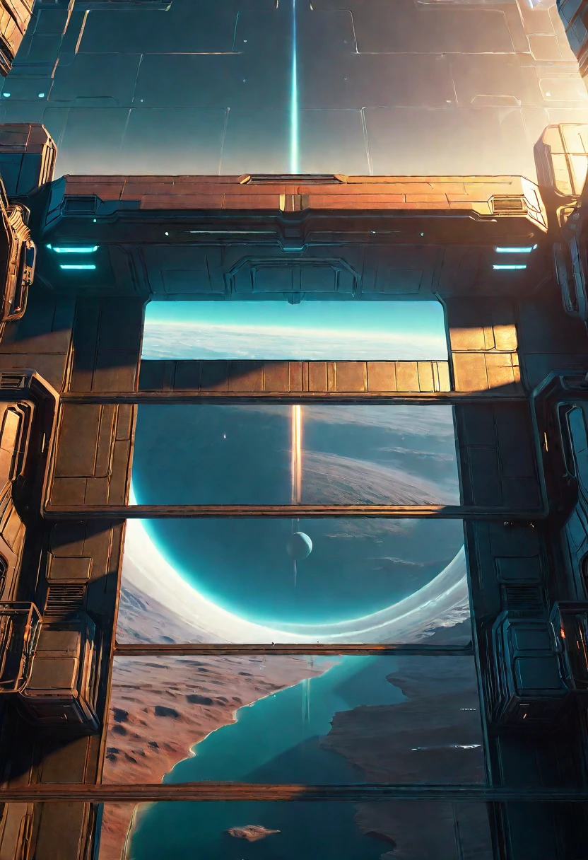 Overlooking the sci-fi scene,3D Rendering,Level texture,4K