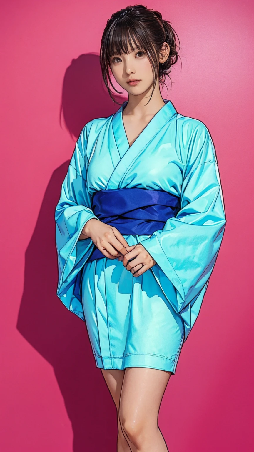 ((masterpiece)),(((Highest quality))),((Character design sheet)),Thin thighs,Long legs,masterpiece, Japanese Yukata,woman, 30 years old,