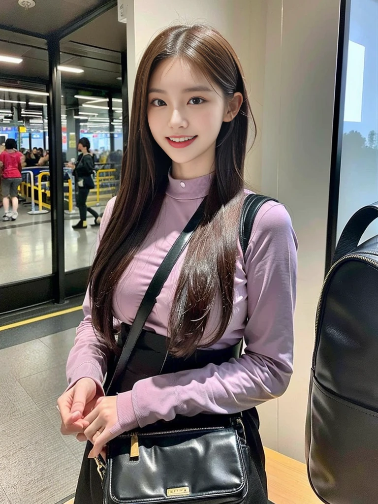 (A gorgeous beauty carrying a work bag takes a photo with her male subordinates:1.2)(grin,smile:1.1)(Beautiful Sweat:1.1)(16K, RAW Photos, Highest quality, masterpiece: 1.2),(Elegant hairstyle with glossy brown hair:1.2) Super detailed, Super Resolution, (Genuine, Genuine photos: 1.37), Portraiture, High-resolution RAW color photos, Professional photos, Very detailed, 8k wallpaper, Very detailed CG Unity 8k wallpaper, Very detailed beautiful girls, Very detailed faces, ((whole body)), beautiful woman, Huge breasts,(huge boobs:1.1) (Big Boobs:1.1), beautiful schoolgirl (Tight suit),high school girl, Korean Girls,(K-POP Female Idols), (Idol-class beauty)(Beautiful:1.1)(Inside the offices of famous companies)(20-year-old)(Office lady outfit:1.1)(Commuting photos:1.2)gal,japanese gal(NSFW:1.2)