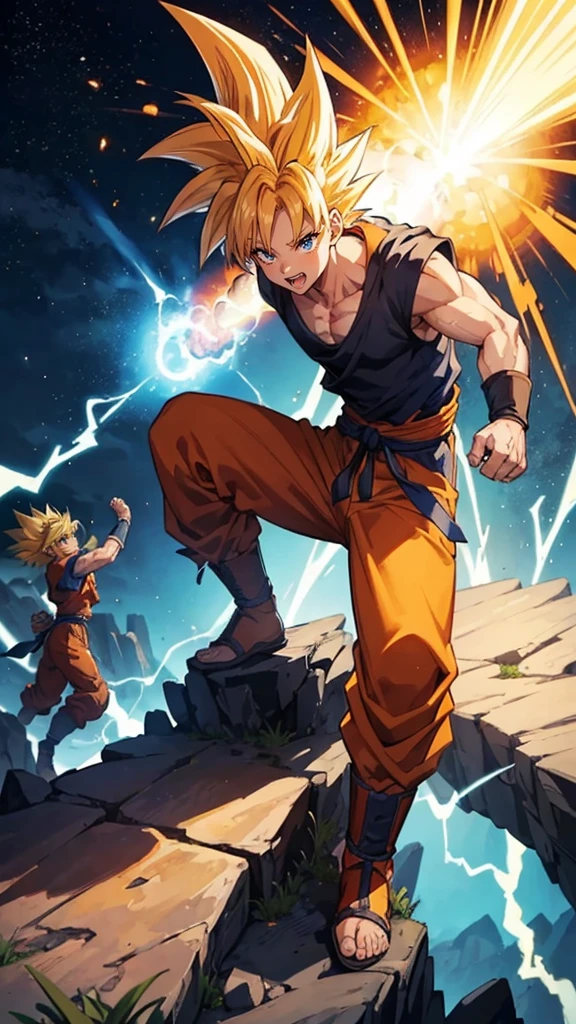 On an uncharted planet, Goku senses a potent energy source and faces off against Zara, a formidable alien warrior. Their relentless battles and weeks of training push Goku to his limits. Ultimately, Goku unleashes his Super Saiyan form, achieving victory. The two fighters part ways as friends, leaving behind a legacy of an epic battle and a newfound bond with the planet's inhabitants.