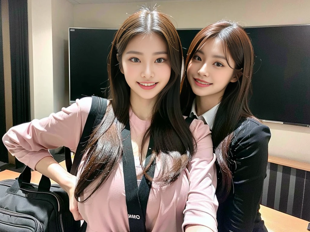(A gorgeous beauty carrying a work bag takes a photo with her male subordinates:1.2)(grin,smile:1.1)(Beautiful Sweat:1.1)(16K, RAW Photos, Highest quality, masterpiece: 1.2),(Elegant hairstyle with glossy brown hair:1.2) Super detailed, Super Resolution, (Genuine, Genuine photos: 1.37), Portraiture, High-resolution RAW color photos, Professional photos, Very detailed, 8k wallpaper, Very detailed CG Unity 8k wallpaper, Very detailed beautiful girls, Very detailed faces, ((whole body)), beautiful woman, Huge breasts,(huge boobs:1.1) (Big Boobs:1.1), beautiful schoolgirl (Tight suit),high school girl, Korean Girls,(K-POP Female Idols), (Idol-class beauty)(Beautiful:1.1)(Inside the offices of famous companies)(20-year-old)(Office lady outfit:1.1)(Group photo:1.2)gal,japanese gal(NSFW:1.2)