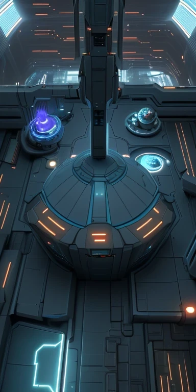Sci-fi scene from top view
