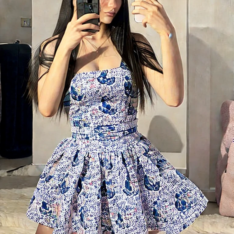 1girl, solo, holding phone, mirror selfie, pm4837, pm4837