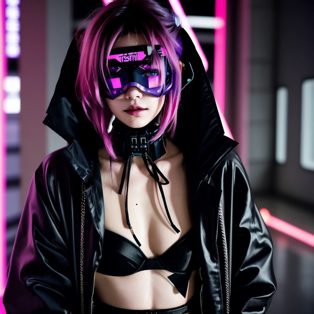 フェイスペイントをしたサイボーグのBeauty, whole body, cyber punk, Fashion Model, Beauty, Francis Bacon's painting style