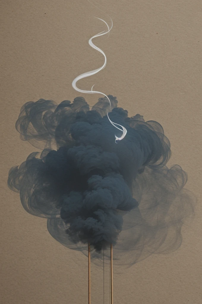 Um smoke drawing with the word "no" in the smoke