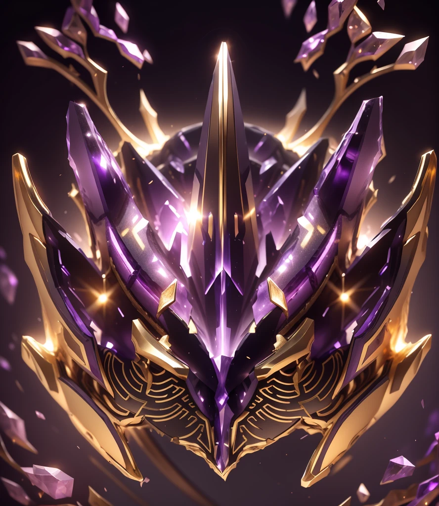 Like transparent crystal，Similar to a very dark amethyst，Add some gold thread for decoration。The color changes to purple and gold，Some purple and gold（Ensure its layering and armor texture，Purple is the main color，Add some gold for decoration）