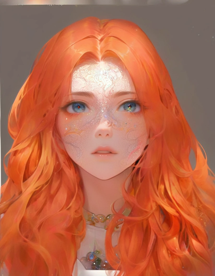1girl, bioluminescent, over make up, shiny face, attractive, hand on cheek, astral vignette, long hair, swirl hair, provocative pose, side views, multi-color hair, fog wrapped around, epicRealism, UHD, 8k, super detailed