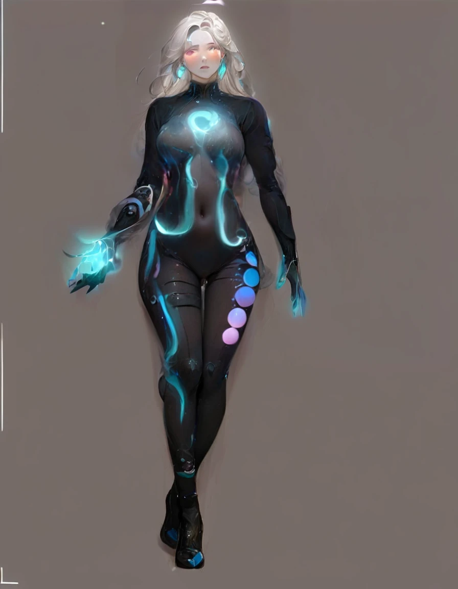 1girl, bioluminescent, over make up, shiny face, attractive, hand on cheek, astral vignette, long hair, swirl hair, provocative pose, side views, multi-color hair, fog wrapped around, epicRealism, UHD, 8k, super detailed