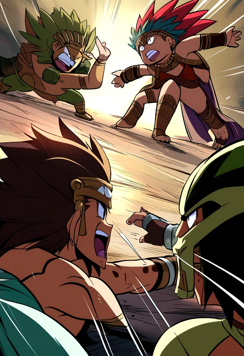 manga, toons, anime: Clash between the AZTEC ARMY AND THE MAYAN ARMY, FIERCE BATTLE, HD
