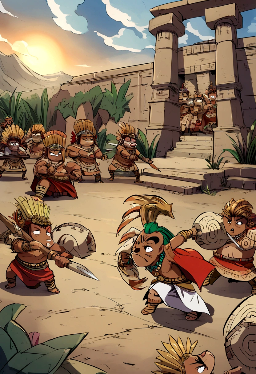 manga, toons, anime: Clash between the AZTEC ARMY AND THE MAYAN ARMY, FIERCE BATTLE, HD