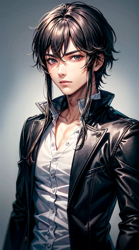 4k, high resolution, The best quality, Masterpiece, perfect colors, perfectly shaded, perfect lighting, Published on E621, (by chunie), the second, ((portrait)), ((Neocruz handsome man)), Perfect male figure, Long black detailed hair,Wear men's shorts,ABusculature,chest muscle,ABS,Naked upper body,detailed face, Perfect face, (The gets up), detailed background, ((bonifasko lighting)), (detailed brown eyes), perfect pupils,tanned skin