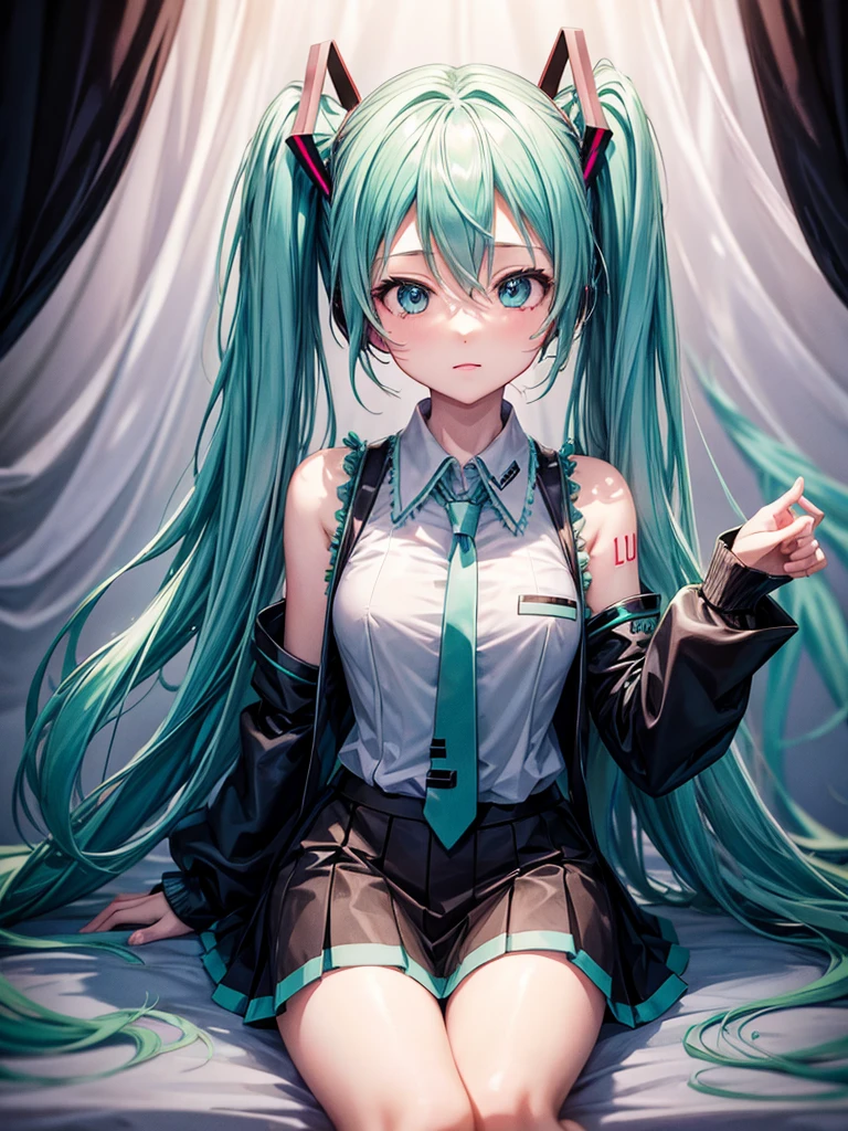 Hatsune miku, black school clothes