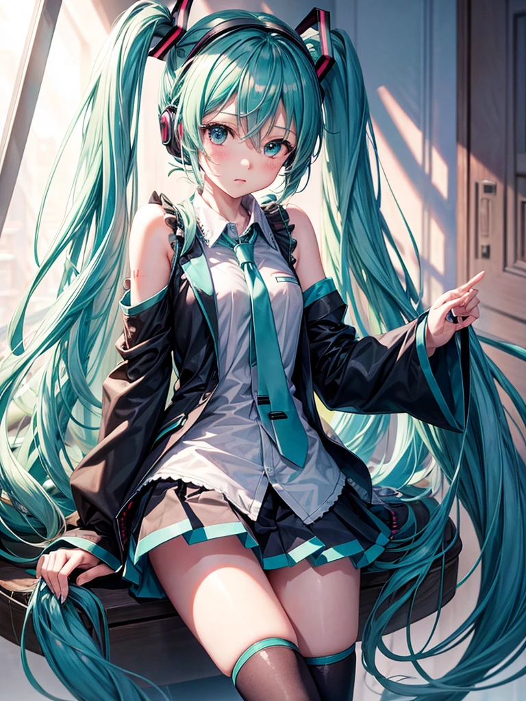 Hatsune miku, black school clothes