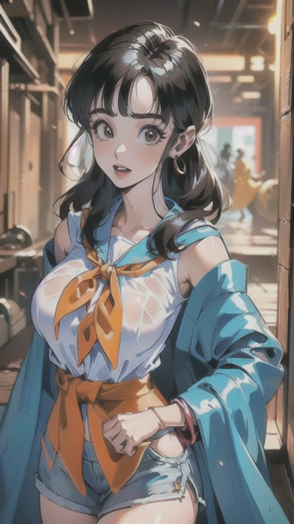 (ultra realistic,32k,RAW photo:1.1),(high detailed skin:1.1), 8k uhd, dslr, high quality, film grain, (makeup, mascara:1.1),(Videl dragon ball :1.4), lips,(thick\lips\), ,(Cyberpunk ruined dungeon ruins alley background :1.4 ), (miniskirt white :1.4), (medias blancas brillantes/pantys:1.4),(japanese white kimono :1.4),
(shiny glossy translucent clothing:1.4 ), dragon ball, bbchichi, single hair bun, hair bun, (blunt bangs:1.4) , sidelocks, black eyes, earrings,( orange neckerchief:1.4) , orange scarf, purple dress, sleeveless, bracelet, huge breast,
(looking at viewer, portrait:1.1),,
(busty:1.1) , (chubby:0.1),(soft shaded neon light:1.1),dark theme, A very clean and well organized contemporary place, (dynamic cowboy pose), (perfect anatomy :1.4), (Videl dragon ball V2.1), ,( ciberpunk 2.1),( mini skirt white :1.4