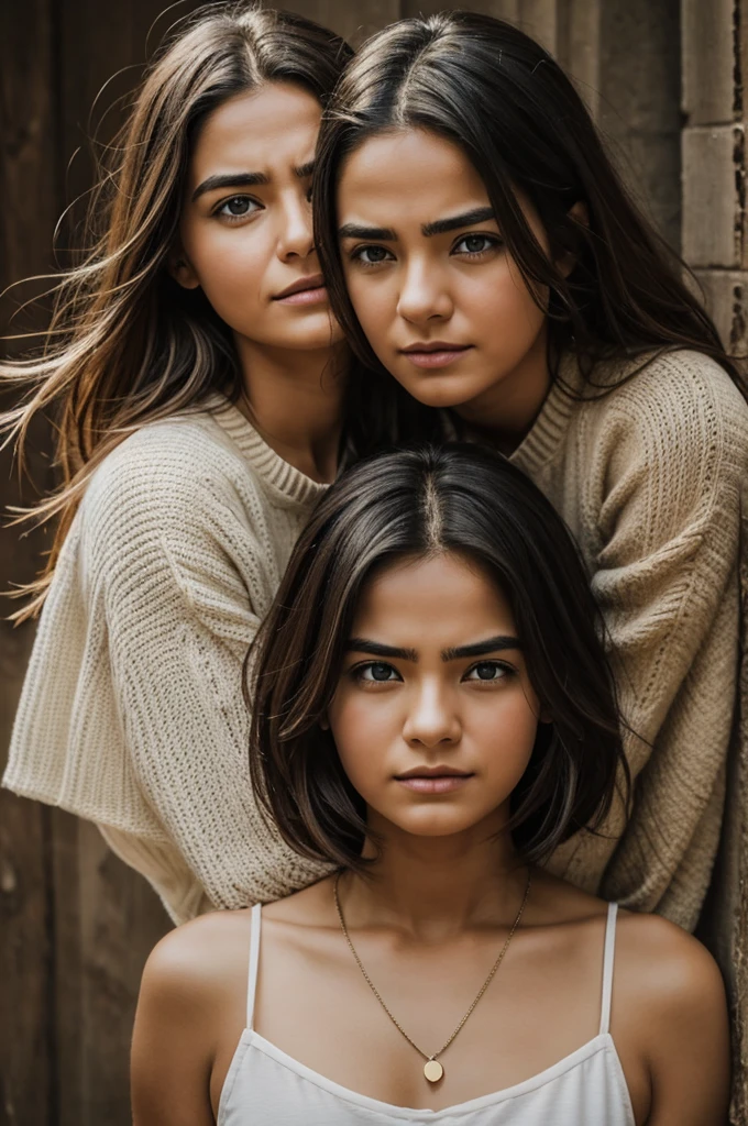 Make me a picture of the emotions of intensely 2 and God in the middle 