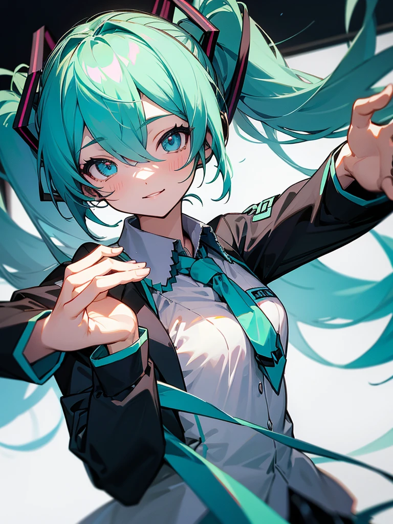 Hatsune miku, black school clothes