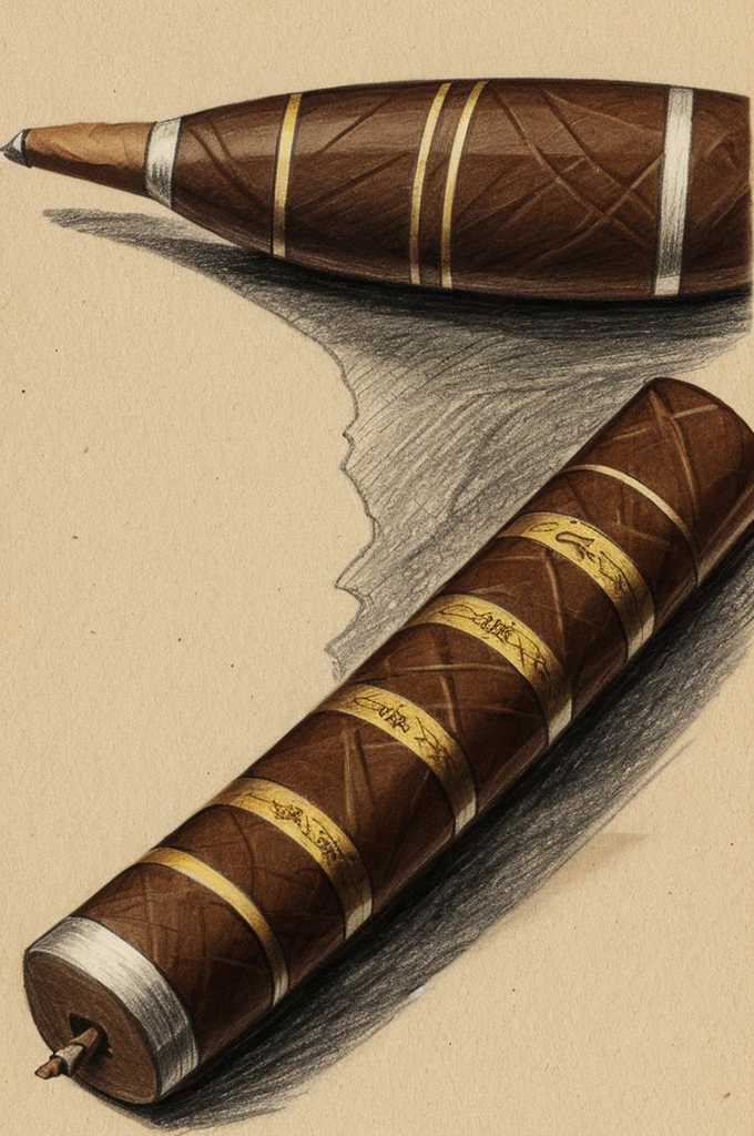 A drawing of a cigar