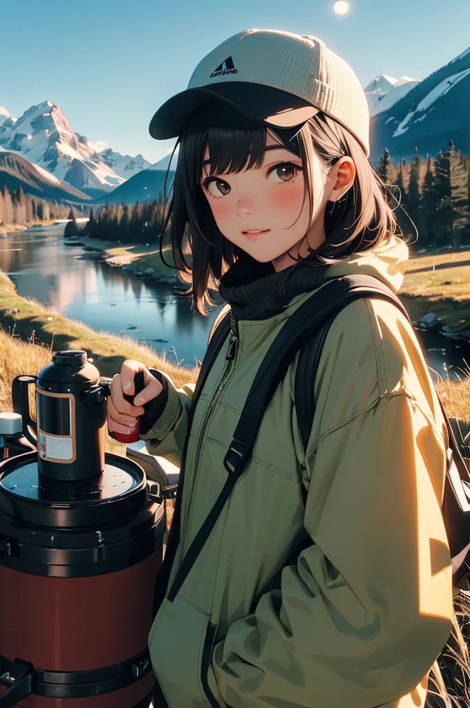 VeronicaCipher ((upper body selfie, happy)), masterpiece, best quality, ultra-detailed, solo, outdoors, (night), mountains, nature, (stars, moon) cheerful, happy, backpack, sleeping bag, camping stove, water bottle, mountain boots, gloves, sweater, hat, flashlight, forest, rocks, river, wood, smoke, shadows, contrast, clear sky, analog style (look at viewer:1.2) (skin texture) (film grain:1.3), (warm hue, warm tone) :1.2), close up, cinematic light, sidelighting, ultra high res, best shadow, RAW, upper body,  , wearing pullover
kodak vision 3,