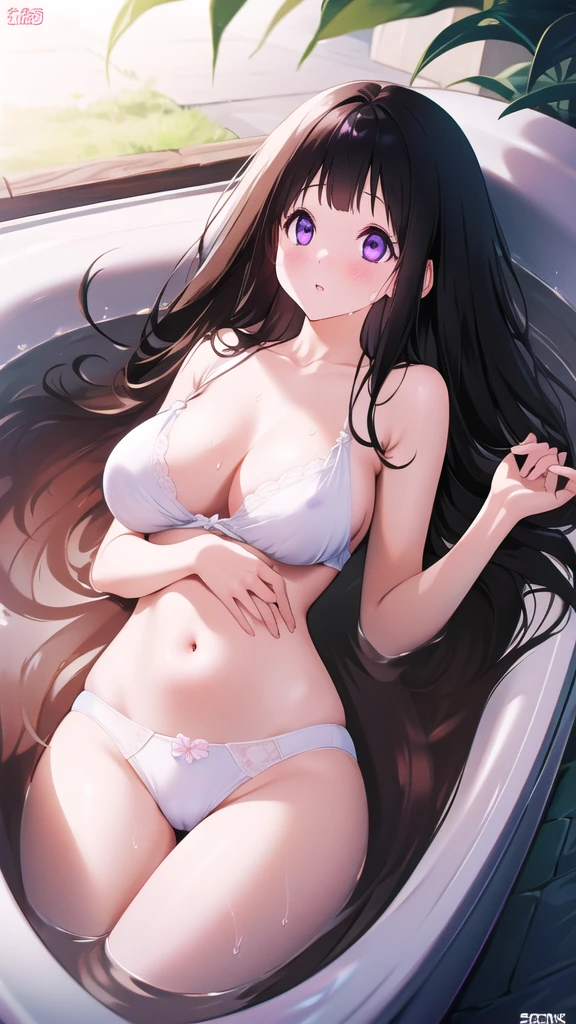 Beautiful Chitanda,只有一个beautiful girl,Purple Eyes, Black Hair, Natural straight hair, Straight bangs,Extremely refined,open your lips,Face is so red,Very white skin,Skin as delicate as porcelain,Glowing skin,big eyes,Flowing long hair,beautiful girl, Like a dream,Slim,Slim waist,Soft, (Sensual), (Kawaii), Dream quality,In the large open-air bath,Cover your breasts with your hands,Sweaty and sweaty,Profile,Side breasts,Underwear Rain,(Completely naked),Gluteal groove,Completely naked的背部,nacked hip,Bare belly,very close,Deep V neckline,Loose neckline,Beautiful big breasts,No pants,Delicate clavicle,Delicate hands and feet,Bare neck,There are no clothes around the neck,Bare thighs,Exposing the groin,Camel toe,extremely shy,Ultra-high resolution, (masterpiece:1.2, best quality), (Delicate and beautiful eyes: 1.2), (Beautiful and delicate face)