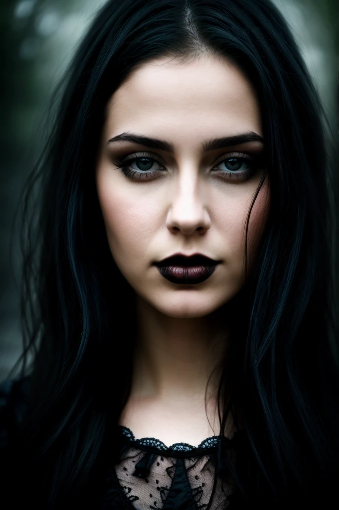 Realistic gothic digital art portrait with water