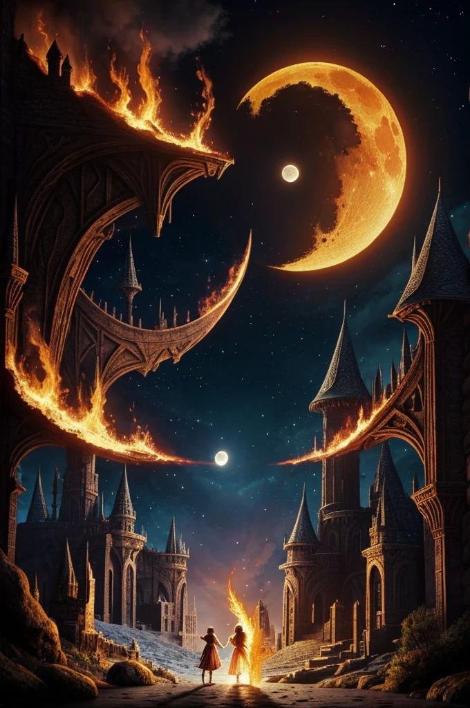 Together, Moon and Fire embarked on a journey through the realm of fantasy. On their way, They encountered challenges and dangers, but also with unexpected friends who helped them in their search.
