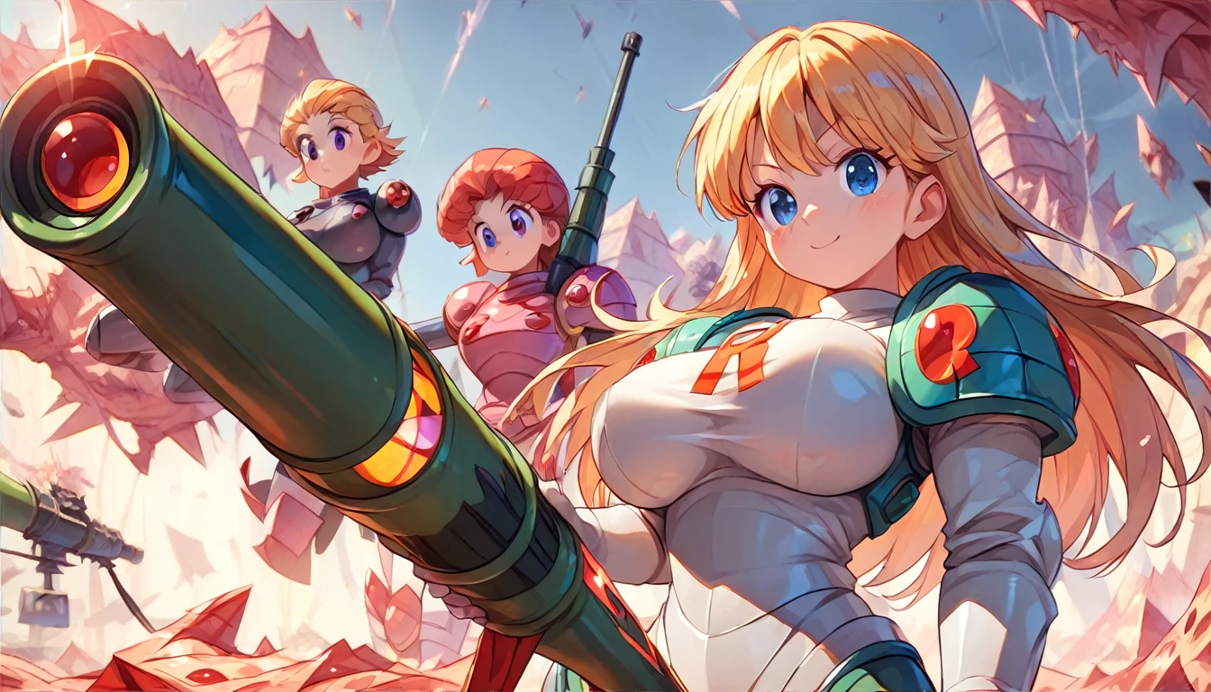 ((multiple girls:1.3)), ((moe style:1.3)), ((power armor:1.3)), ((rocket launcher:1.3)), ((hell:1.3)),  ((large :1.3)), ((centerfold:1.3)), ((extremely feminine:1.3)), perfect hands, ((perfect face)), ((extremely cute:1.3)), ((masterpiece)), ((8k)), ((best quality)), ((beautiful)), ((extremely detailed:1.3)) , ((absurdres)), AddXL, ((score_9:1.3)), ((score_8_up:1.3)), ((score_7_up:1.3)),