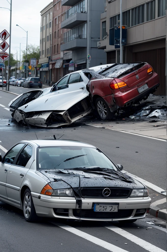 Make a picture of a car accident 