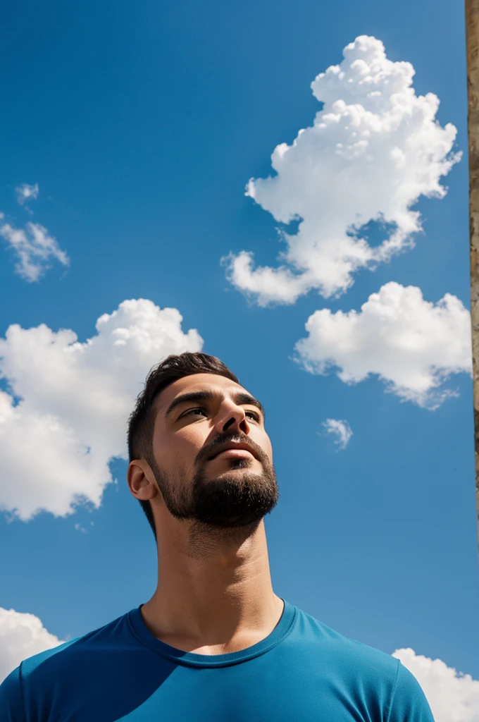 man looking up at the sky
