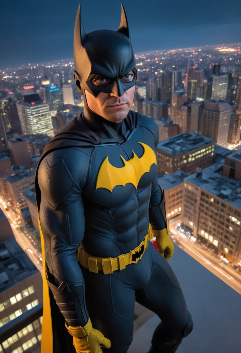 score_9, score_8_up, score_7_up, batgirl watching over gotham city, from above, at night