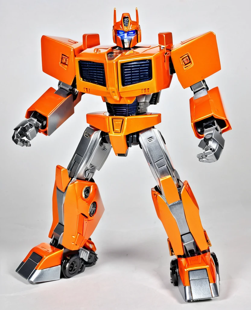 Transformers, orange metal body colour, as autobot, heroic bot, as transformers bot,
