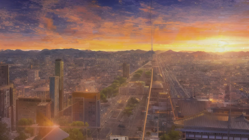 Sunset in a city,Train passing by,A person stands on a platform, Golden hour in Beijing, Sunset时间, 多彩的Sunset!!, ((Sunset)), Sunset, night, 随着Sunset, Vibrant sky, Sunset 神奈川县, Sunset in background, Sunset photo, Shooting during the golden hour, 最美的Sunset, Sunset!!!