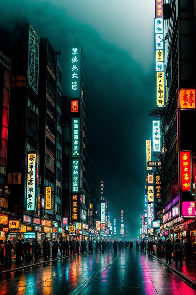 steampunk,Tokyo,neon, fog, Volumetric, matrix,Machine City