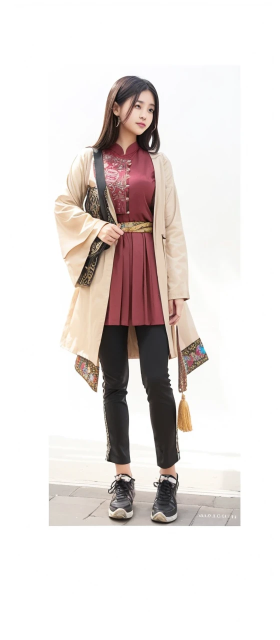 an Asian age girl wearing clothes with a touch of batik