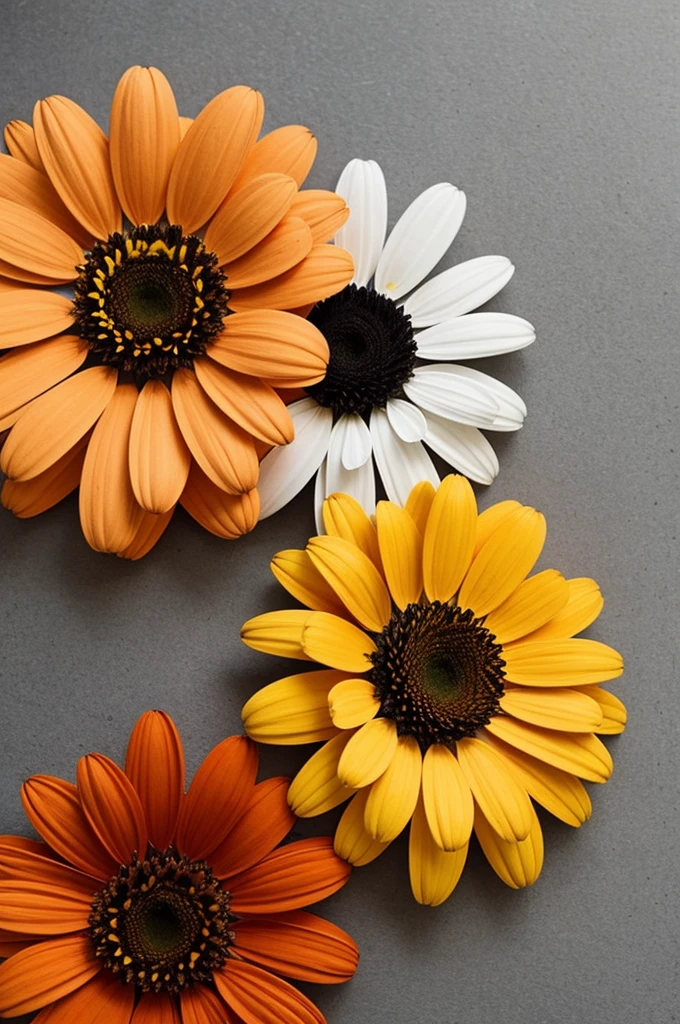 Create a flower that looks like an explosion with orange colors, red, yellow, White and grey, even a little black but let the first two colors stand out