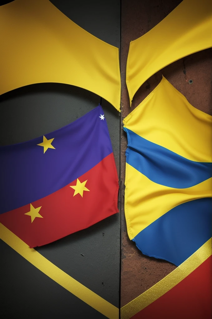 Create a flag of Venezuela and Brazil together

