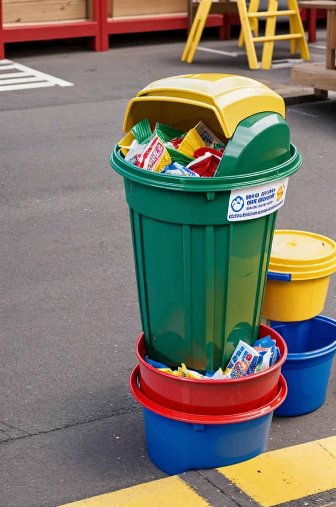 Throw away trash at your preschool