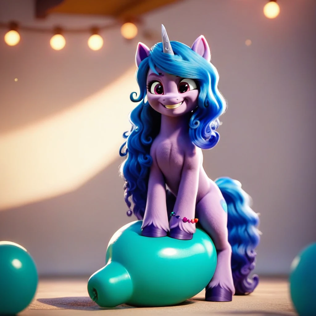 cinematic film still score_9, score_8_up, score_7_up, score_6_up, score_5_up, score_4_up, Digital art, cute,
Izzy Moonbow, earth pony, muscular, smirking, feral,
rating_questionable,
meadow,
(balloon fetish, looner, sitting on a balloon, balloon sitting:1.2),
(detailed balloon, one balloon, sitpop:1.3),
thick thighs, balloon fetish, sitting on a balloon, one balloon, too heavy,
(tied balloon, tight balloon, necked balloon:1.2),
foreshortening, depth of field, motion lines,
emphasis lines, impact emanata,
screencap, . shallow depth of field, vignette, highly detailed, high budget, bokeh, cinemascope, moody, epic, gorgeous, film grain, grainy