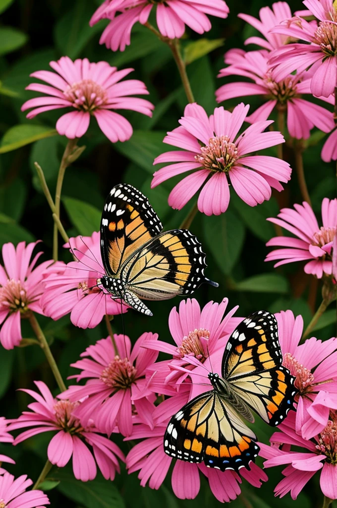 Butterfly on pink