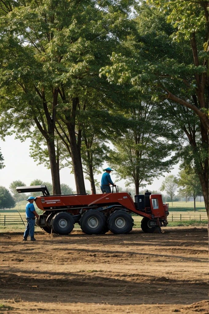 Farmers building a park