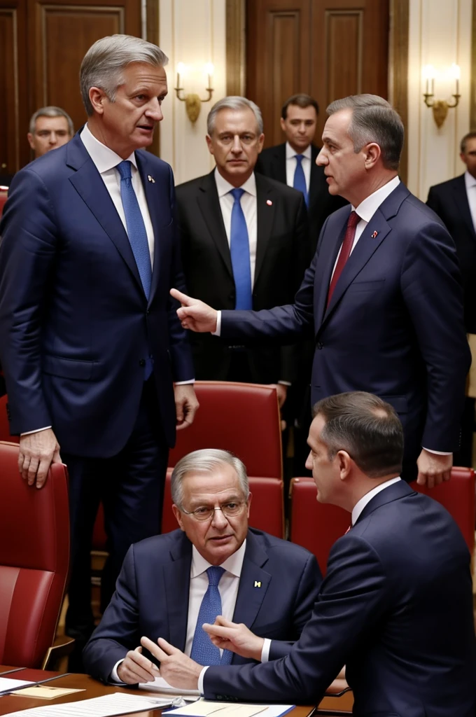European leaders arguing heatedly