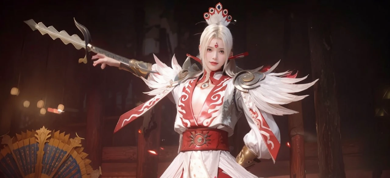 masterpiece,best quality, 1 Girl, Solitary, Smile, Smile, cherry, Dappled sunlight, Butterfly, grass animal ears,Wolf ears,Long hair, Tail, wolf Tail, Red Eyes, Wolf Girl,Brown hair,,  