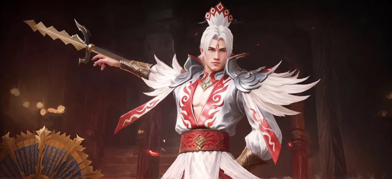 ((best quality)), ((masterpiece)), (detailed), 1 boy, dyrroth, mobile legends 