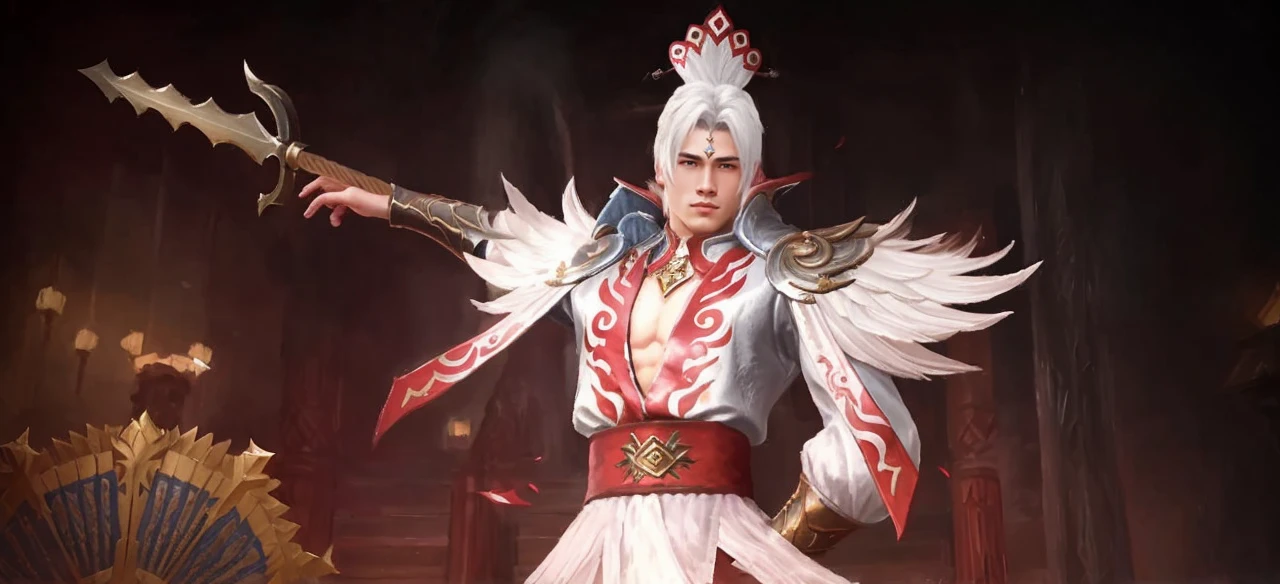 ((best quality)), ((masterpiece)), (detailed), 1 boy, dyrroth, mobile legends 