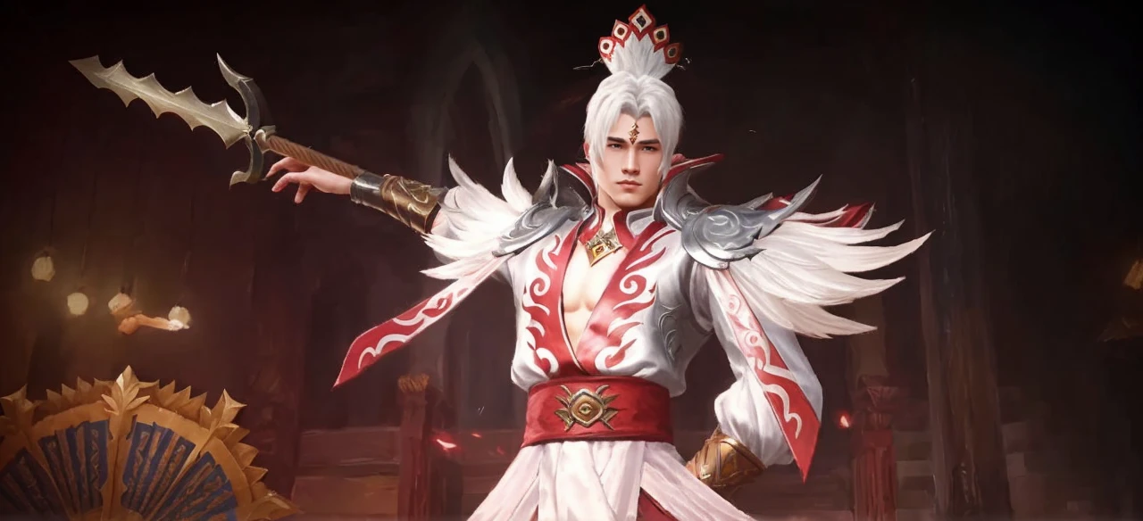 ((best quality)), ((masterpiece)), (detailed), 1 boy, dyrroth, mobile legends