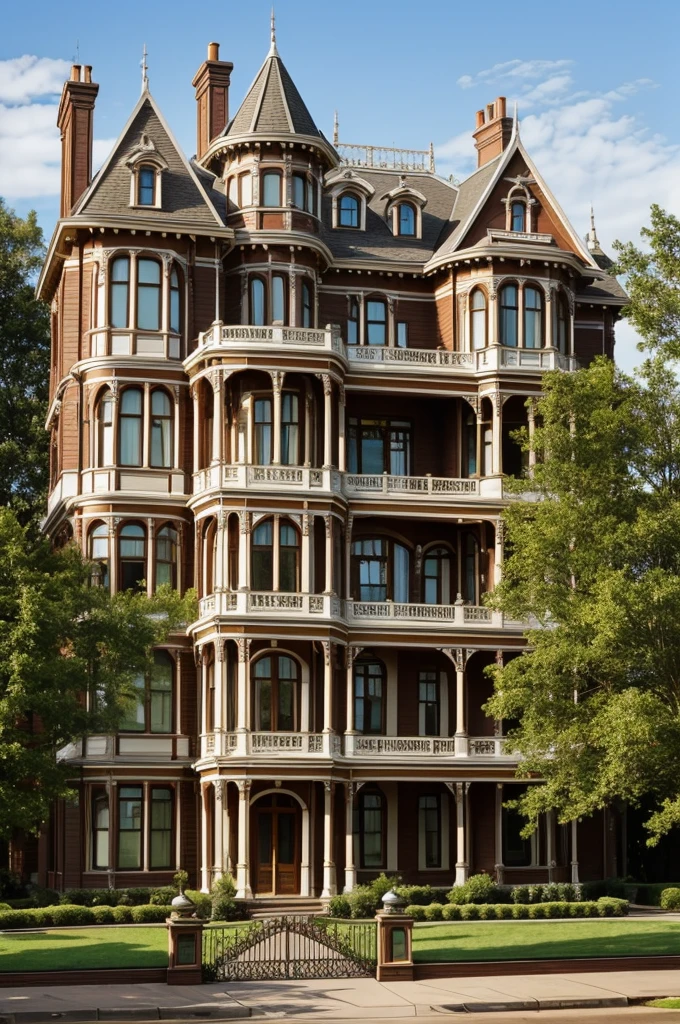 Exterior of an elegant Victorian mansion