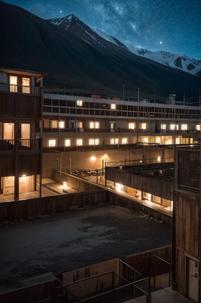 Image of a prison, located in Ushuaia "Argentina", at night