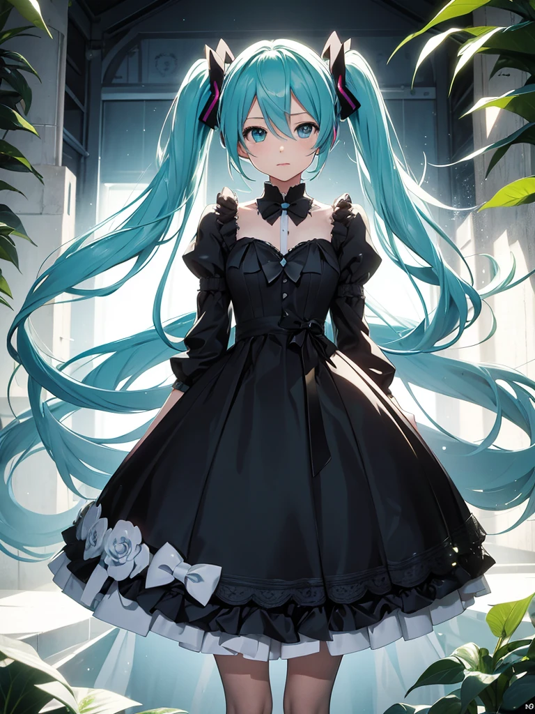 Hatsune Miku, black weeding dress