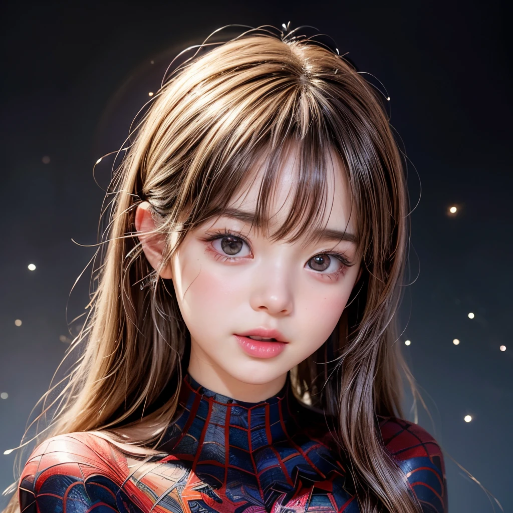 NSFW, 8k, High-level, absurd, masterpiece, best quality, primitive, very detailed CG, very detailed wallpaper, perfect lighting, Extremely detailed (((The personifying " スパイダーマン " as a ))), MysticSight, Tyndall effect, Tyndall scattering,dio gray background with (many Dazzling RainbowColor particles BokeH:1.28), (RoundlyButts, ThighGap), (Exposed:0.4), (Assfocus with ling ahead), BREAK (NOGIZAKA face variations) Extremely Detailed very KAWAII face variations, perfect anatomy, Childish, captivataze, elaborate detailed Eyes with (sparkling highlights:1.28), long eyelashes、Glossy RED Lips with beautiful details, Coquettish tongue, Rosyeeks, Radiant PearlSkin with clear transparency . { (Dynamic LifeLike expressions:1.4) | :d) }, (large eyes:-1) .